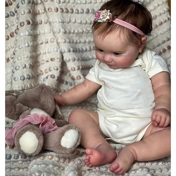 🆕20 Inch Girl  Full Body Silicone Smiling Lifelike New bron  Reborn Baby Doll - Picture 2 of 3